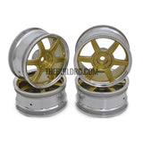 1/10 RC Car Metallic Plate 6 Spoke Wheel Set 4pcs