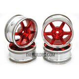 1/10 RC Car Metallic Plate 6 Spoke Wheel Set 4pcs