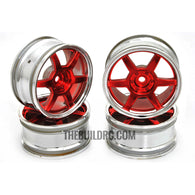 1/10 RC Car Metallic Plate 6 Spoke Wheel Set 4pcs