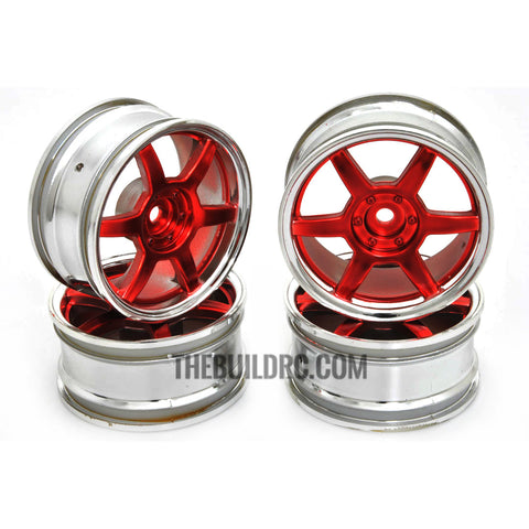 1/10 RC Car Metallic Plate 6 Spoke Wheel Set 4pcs