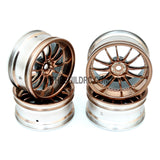 1/10 RC Car 12 Spoke Wheel Sports 26mm (4pcs) - Brown