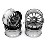 1/10 RC Car 12 Spoke Wheel Sports 26mm (4pcs) - Grey