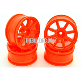 1/10 RC Car 8 Spoke 26mm Chrome Wheel (4pcs) - Orange