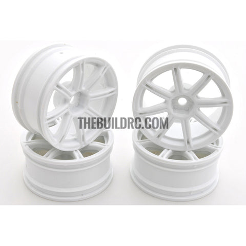 1/10 RC Car 8 Spoke 26mm Chrome Wheel (4pcs) - White