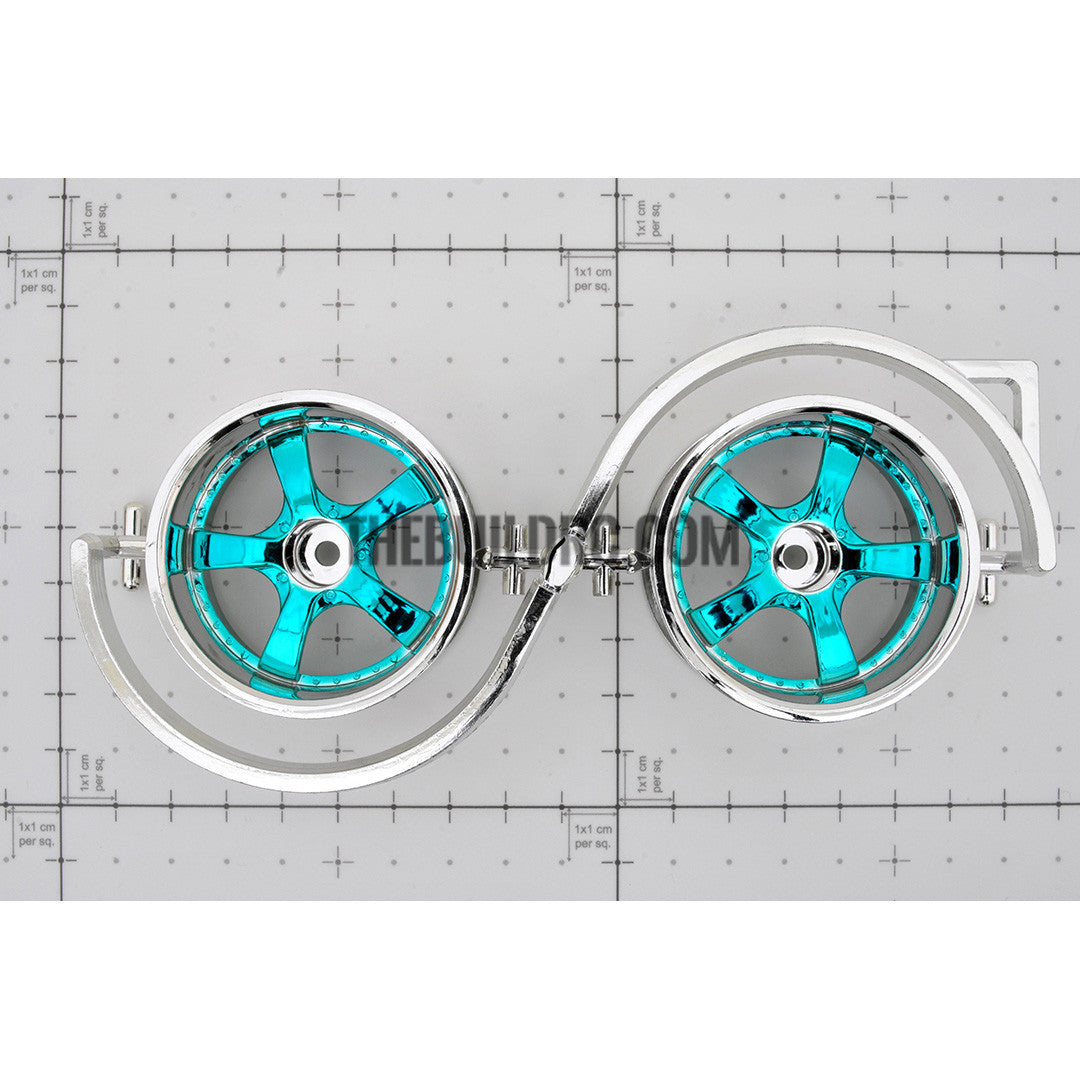 1/10 RC Car 5 Spoke Metallic Plate Wheel Sports 26mm 2pcs - Blue