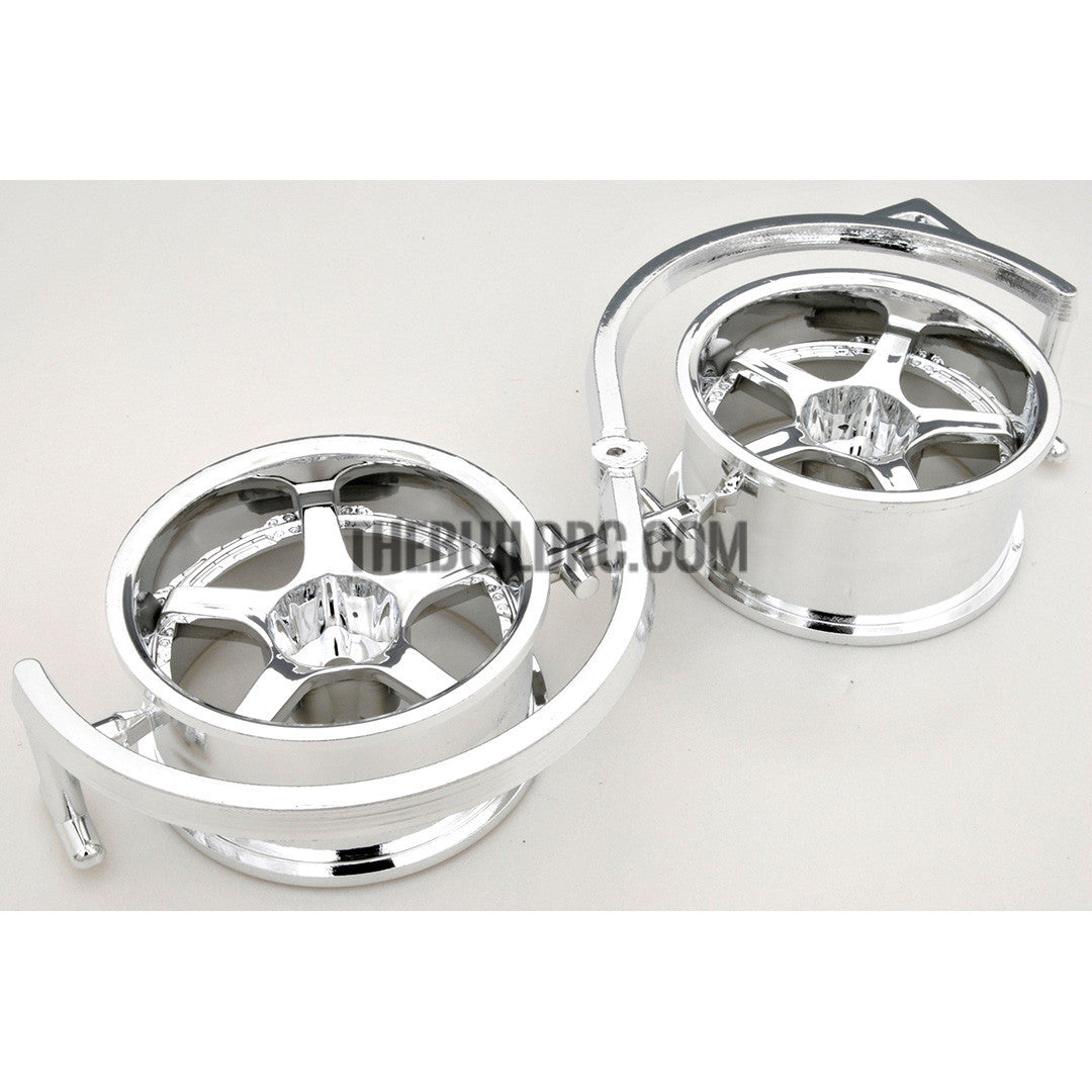 1/10 RC Car 5 Spoke Metallic Plate Wheel Sports 26mm 2pcs - Silver