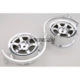 1/10 RC Car 6 Spoke Metallic Plate Wheel Sports 26mm 2pcs - Silver
