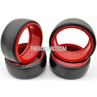 1/10 RC Car DRIFT Tires with insert Wheel (4pcs) - Red
