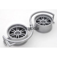 1/10 RC Car 12 Spoke Metallic Plate Wheel Sports 26mm 2pcs - Grey