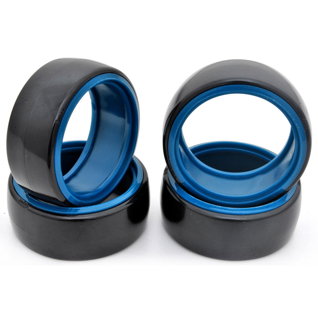 1/10 RC Car Hard Plastic DRIFT Tires with insert Wheel (4pcs) - Blue