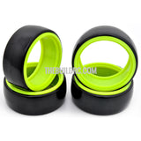 1/10 RC Car Hard Plastic DRIFT Tires with insert Wheel (4pcs) - Green