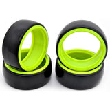 1/10 RC Car Hard Plastic DRIFT Tires with insert Wheel (4pcs) - Green