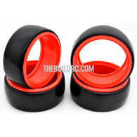 1/10 RC Car Hard Plastic DRIFT Tires with insert Wheel (4pcs) - Orange