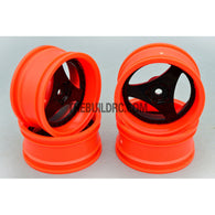 1/10 RC Car 3 Spoke Sporty Wheel 4pcs - Red / Black