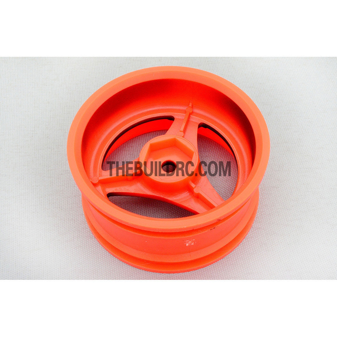1/10 RC Car 3 Spoke Sporty Wheel 4pcs - Red / Black