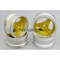 1/10 RC Car 3 Spoke Sporty Wheel 4pcs - Silver / Gold (Spoke)