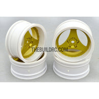 1/10 RC Car 3 Spoke Sporty Wheel 4pcs - White / Gold (Spoke)