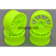 1/10 RC Car 14 Spoke Sporty Wheel 4pcs - Green