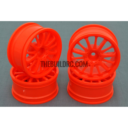 1/10 RC Car 14 Spoke Sporty Wheel 4pcs - Orange