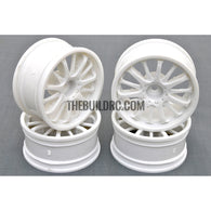 1/10 RC Car 14 Spoke Sporty Wheel 4pcs - White
