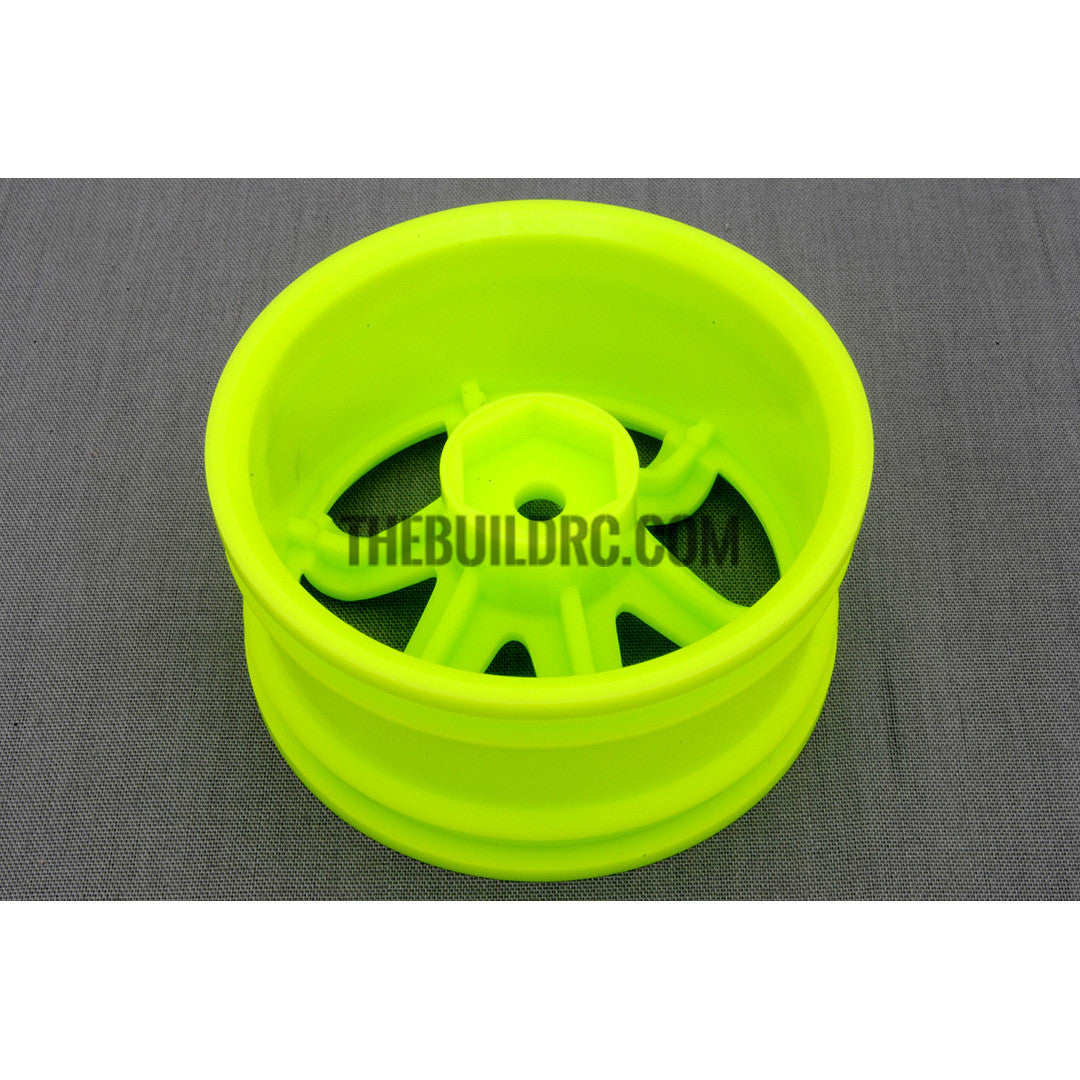 1/10 RC Car 6 Spoke 3mm Offset Drift 26mm Wheel Rim Set - Green
