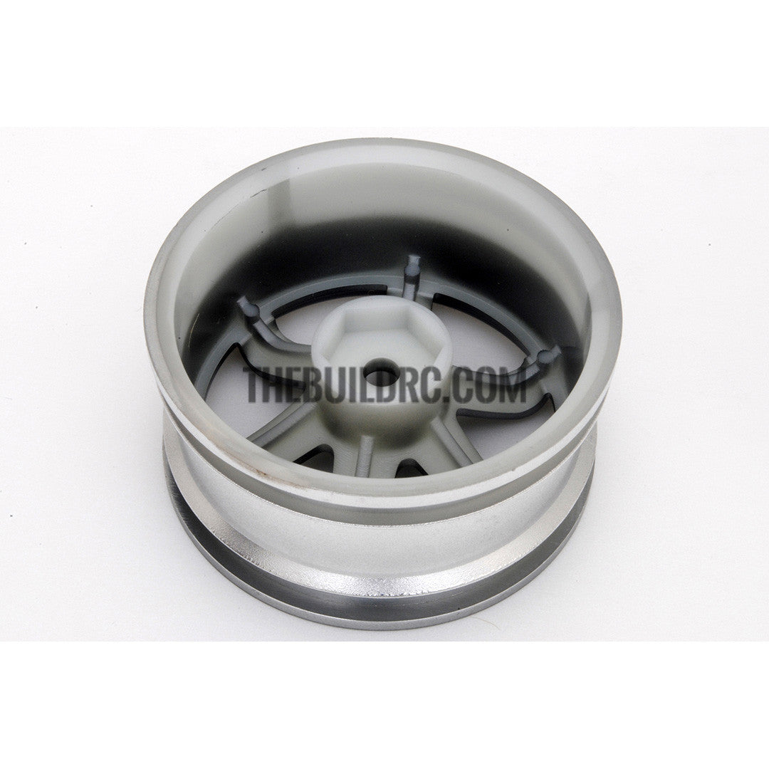 1/10 RC Car 6 Spoke 6mm Offset Drift 26mm Wheel Rim Set - Black