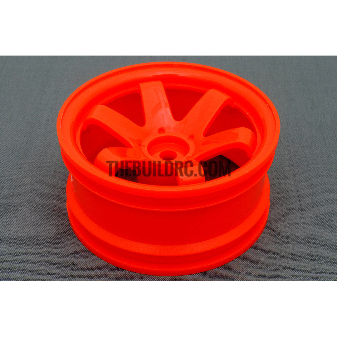 1/10 RC Car 6 Spoke 6mm Offset Drift 26mm Wheel Rim Set - Orange