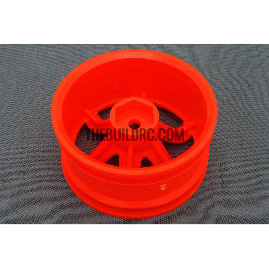 1/10 RC Car 6 Spoke 6mm Offset Drift 26mm Wheel Rim Set - Orange