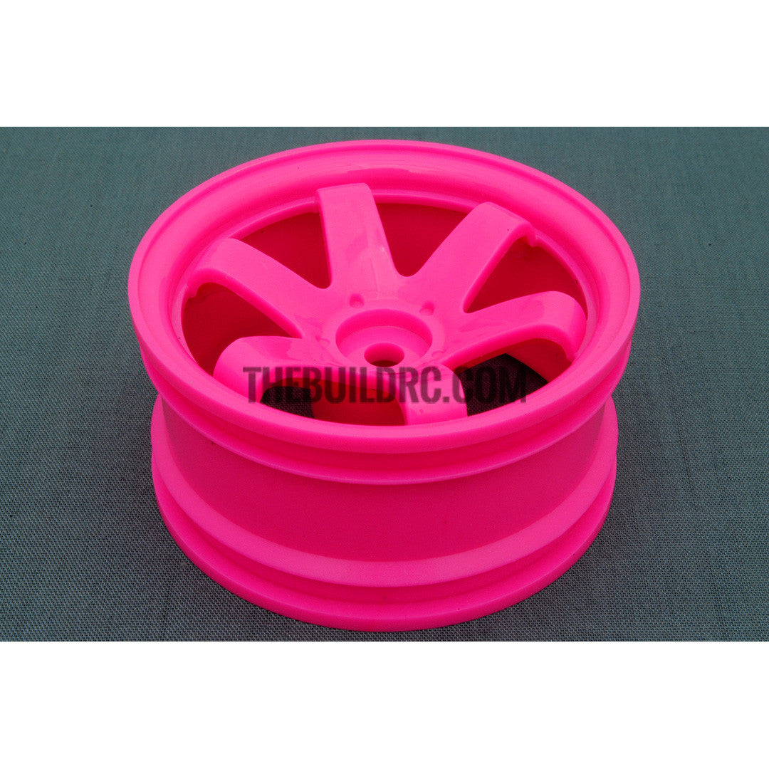 1/10 RC Car 6 Spoke 6mm Offset Drift 26mm Wheel Rim Set - Red