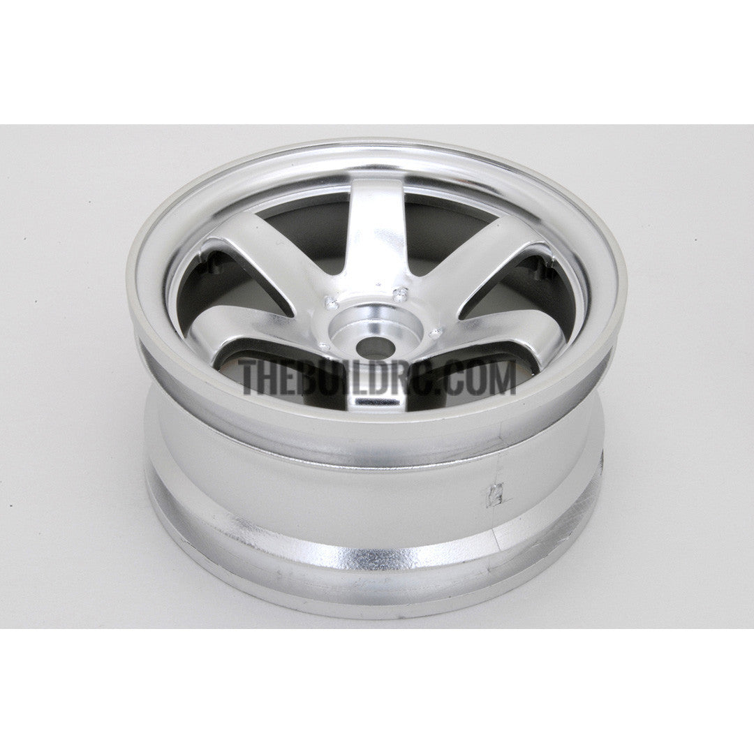 1/10 RC Car 6 Spoke 6mm Offset Drift 26mm Wheel Rim Set - Silver