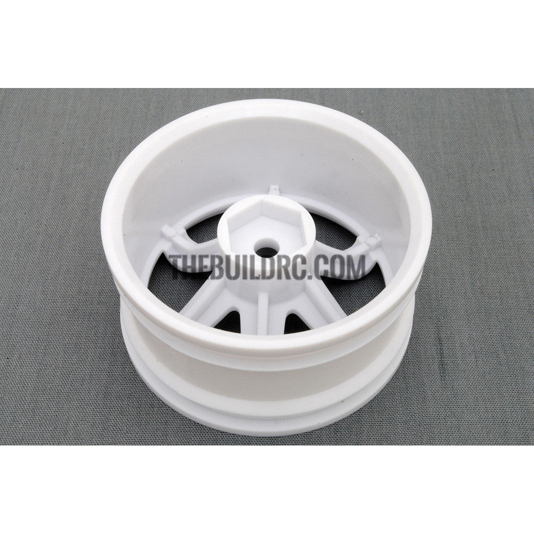 1/10 RC Car 6 Spoke 6mm Offset Drift 26mm Wheel Rim Set - White
