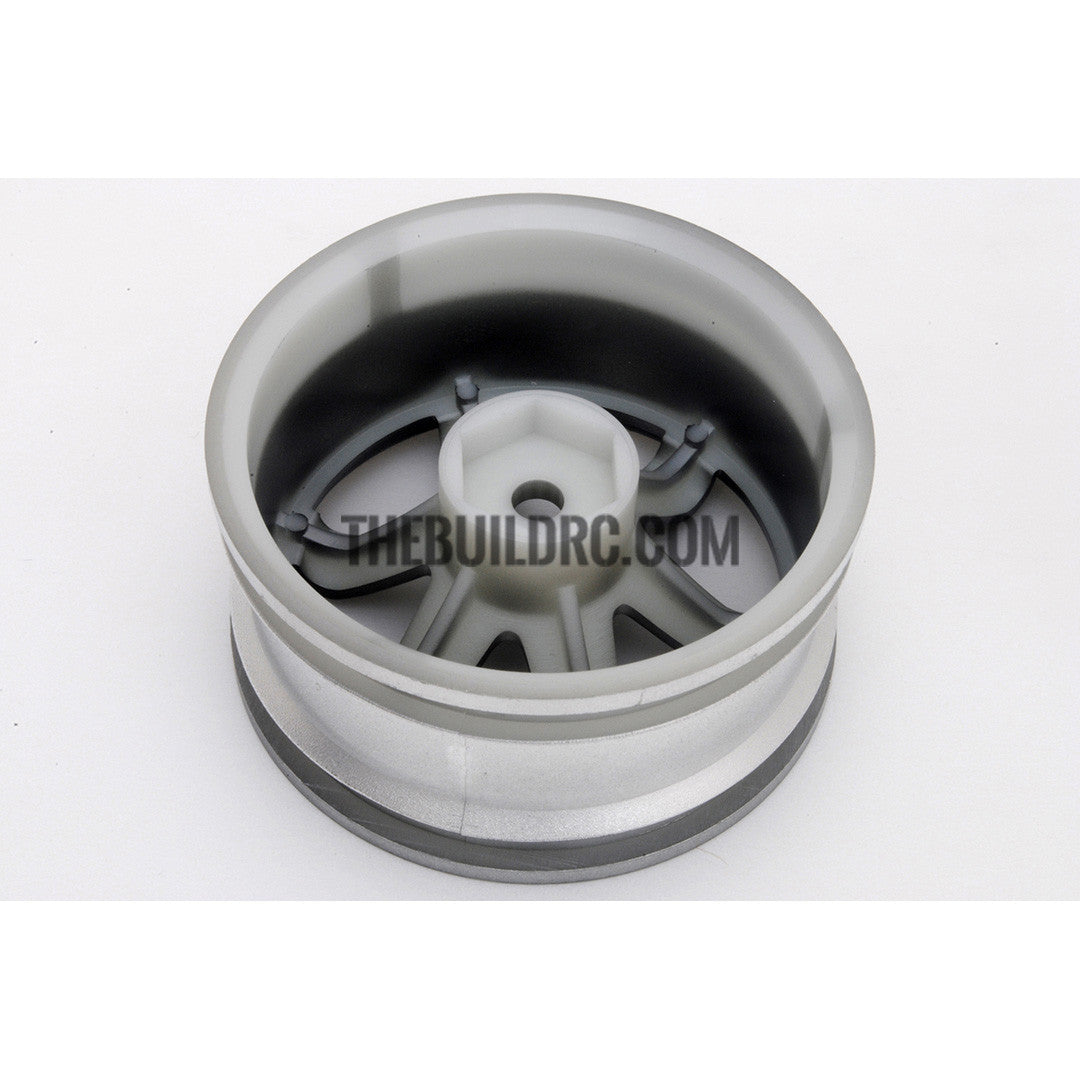 1/10 RC Car 6 Spoke 9mm Offset 26mm Drift Wheel Rim Set - Black