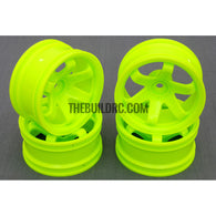 1/10 RC Car 6 Spoke 9mm Offset 26mm Drift Wheel Rim Set - Green