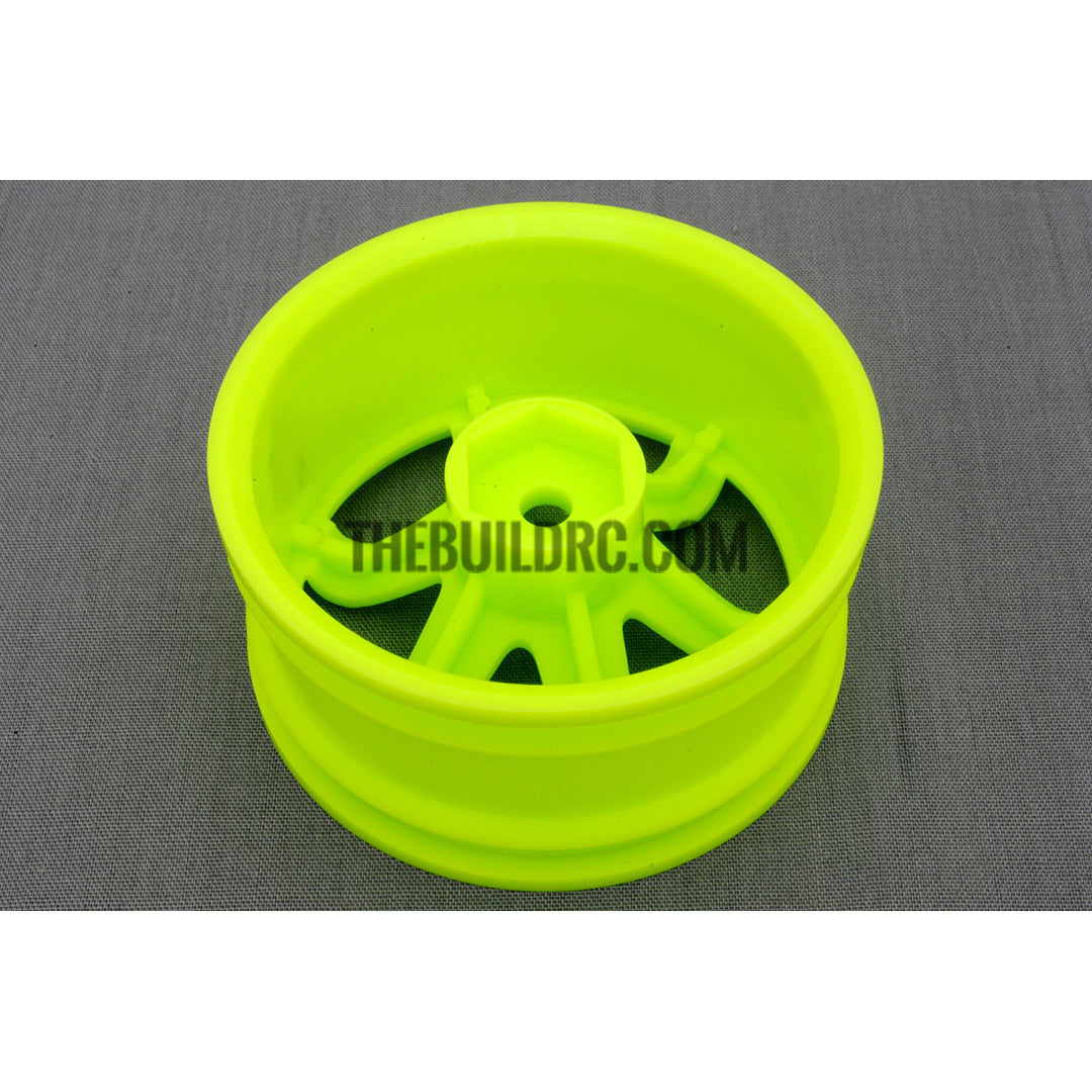 1/10 RC Car 6 Spoke 9mm Offset 26mm Drift Wheel Rim Set - Green