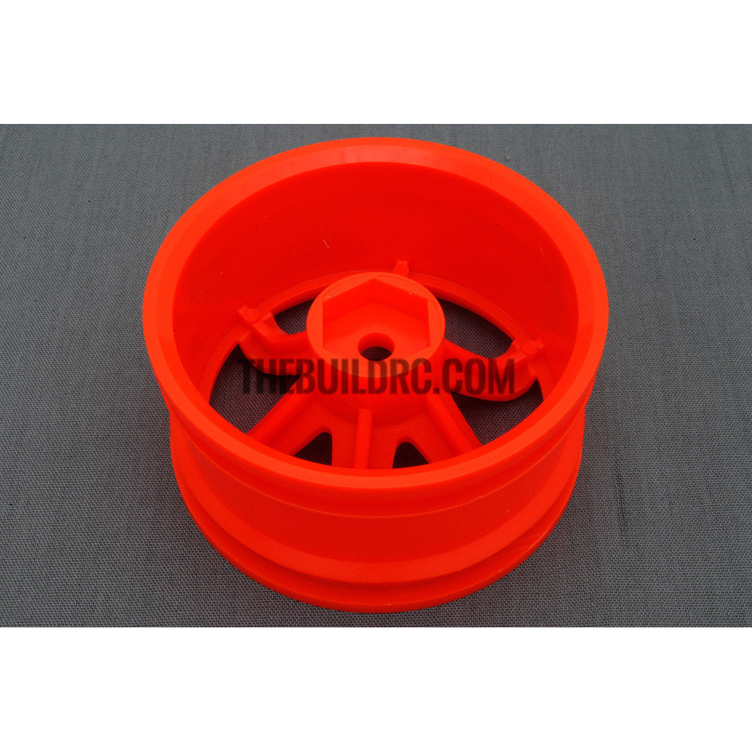 1/10 RC Car 6 Spoke 9mm Offset 26mm Drift Wheel Rim Set - Orange