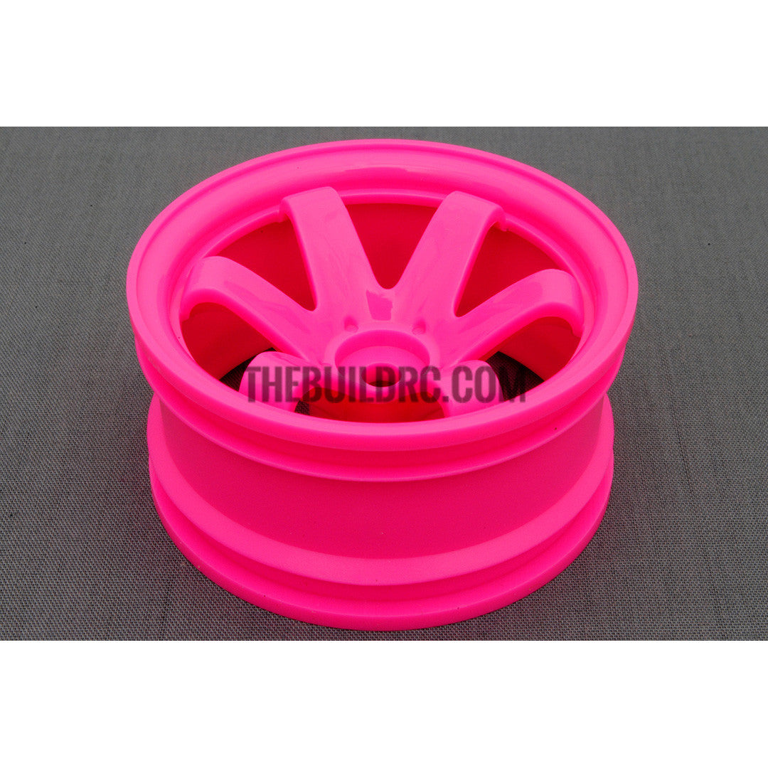 1/10 RC Car 6 Spoke 9mm Offset 26mm Drift Wheel Rim Set - Pink
