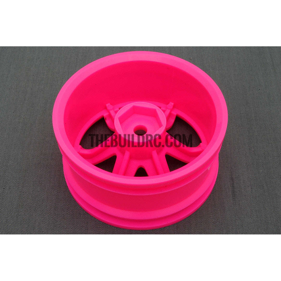 1/10 RC Car 6 Spoke 9mm Offset 26mm Drift Wheel Rim Set - Pink