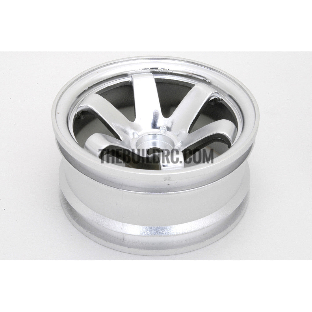 1/10 RC Car 6 Spoke 9mm Offset 26mm Drift Wheel Rim Set - Silver