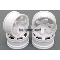 1/10 RC Car 6 Spoke 9mm Offset 26mm Drift Wheel Rim Set - White