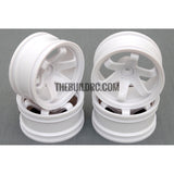 1/10 RC Car 6 Spoke 9mm Offset 26mm Drift Wheel Rim Set - White