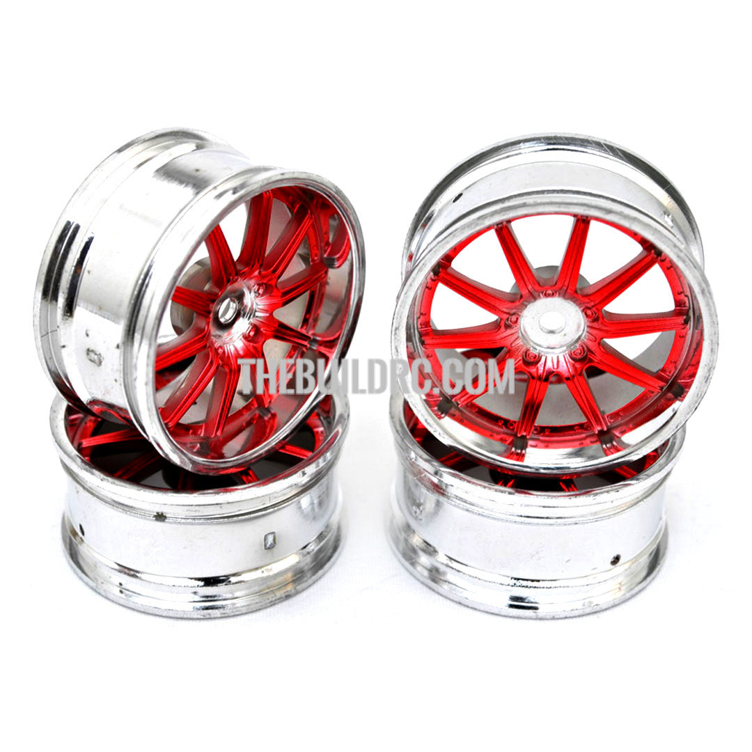 1/10 RC Car 10 Spoke 3mm Offset 26mm Drift Wheel Rim Set