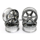 1/10 RC Car 6 Spoke 3mm Offset Drift 26mm Wheel Rim Set - Grey