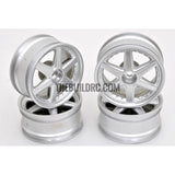 1/10 RC Car 6 Spoke 3mm Offset Drift 26mm Wheel Rim Set - Silver