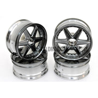 1/10 RC Car 6 Spoke 6mm Offset Drift 26mm Wheel Rim Set - Grey