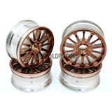 1/10 RC Car 14 Spoke 3mm Offset Drift 26mm Wheel Rim Set - Brown