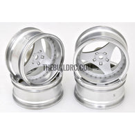 1/10 RC Car 3 Spoke 6mm Offset Drift 26mm Wheel Rim Set - Silver / White (Spoke)