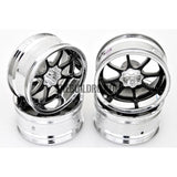 1/10 RC Car 8 Spoke 9mm Offset Drift 26mm Wheel Rim Set - Black