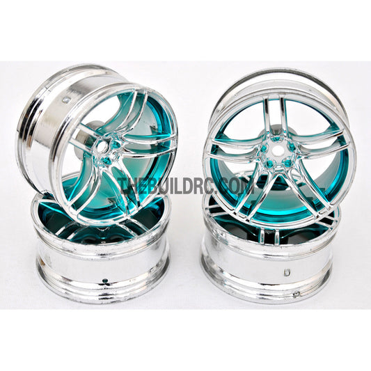 1/10 RC Car 10 Spoke 6mm Offset Sporty Wheel 4pcs - Blue