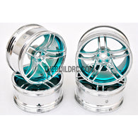 1/10 RC Car 10 Spoke 6mm Offset Sporty Wheel 4pcs - Blue