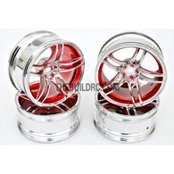 1/10 RC Car 10 Spoke 6mm Offset Sporty Wheel 4pcs - Red